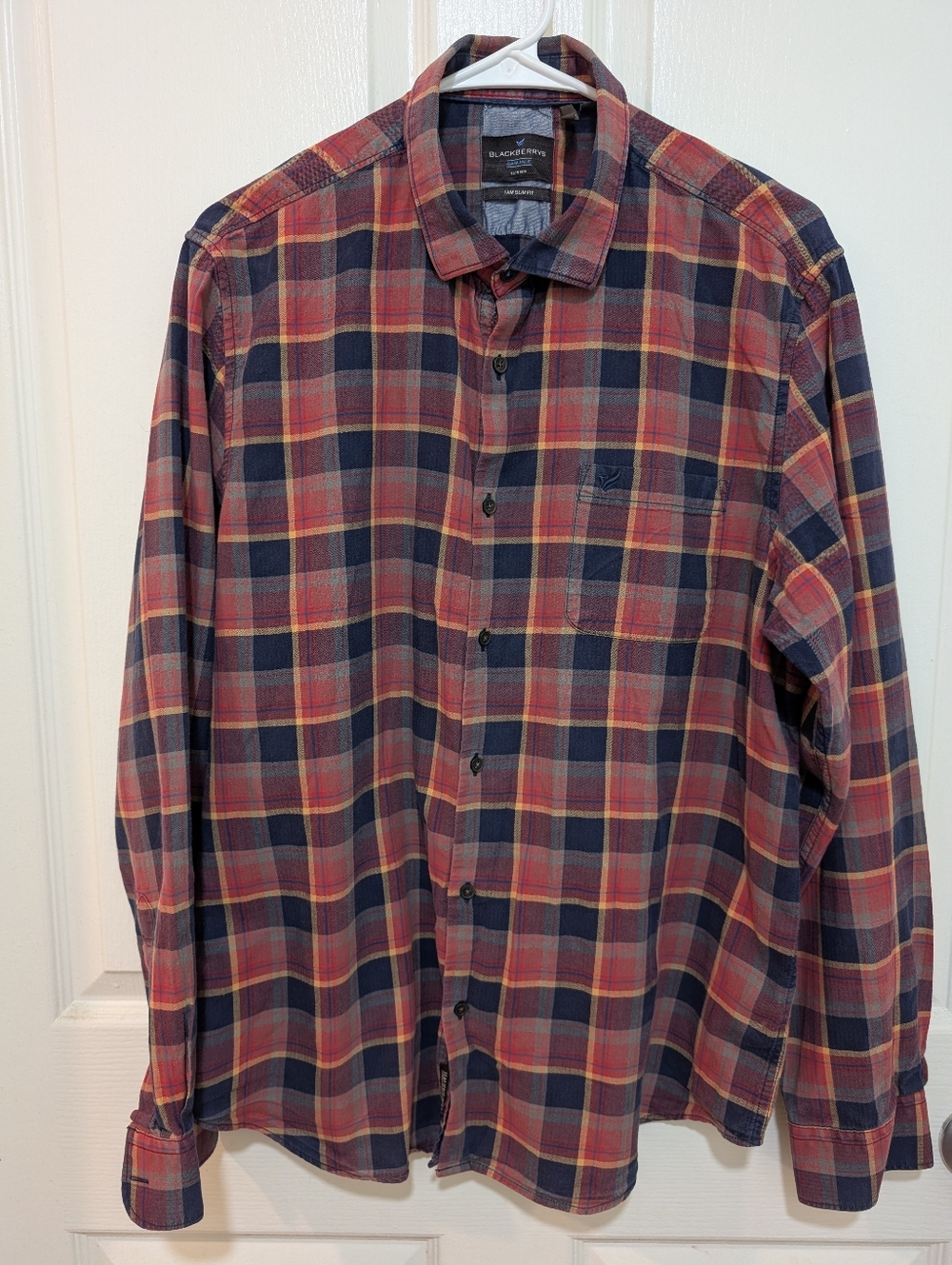 Blackberry Men's Red Plaid Button-Down Shirt